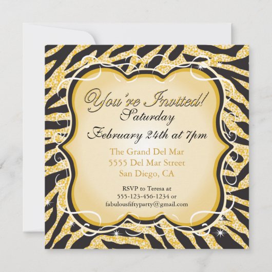 Gold Sequin 40th Birthday Party Invitations (Dos)