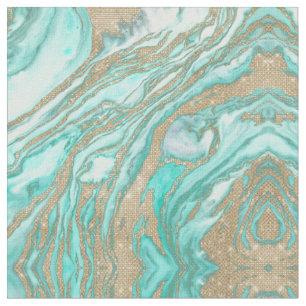 Gold Sequin Glitter Blauwgroen Smoky Marmer Stof