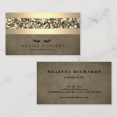 Gold & Sequin Makeup Artist Eyelash Extensions Visitekaartje (Voorkant / Achterkant)