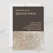 Gold Sequins 70's Retro Party Invitation (Devant)
