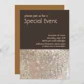 Gold Sequins 70's Retro Party Invitation (Devant / Derrière)