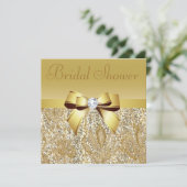 Gold Sequins, Bow & Diamond Vrijgezellenfeest Kaart (Staand voorkant)
