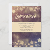 Gold Sequins kleedmasterren Quinceañera Kaart (Achterkant)