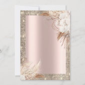 Gold Sequins Lijst, Roos Gold Boho FloweRetirement Kaart (Achterkant)