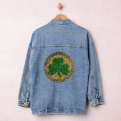 Gold Shamrock on Celtic Knots Denim Jacket (Hangar)
