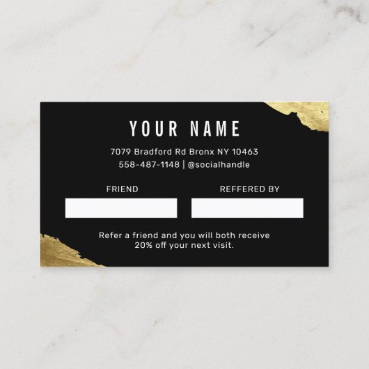 Gold Share The Love Reference Card Visitekaartje (Achterkant)