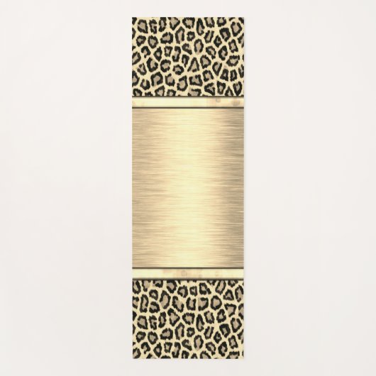 Gold Sheen Gold-leopard-printer Yogamat (Voorkant)