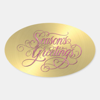 Gold Sheen Pink Seizoen Sticker groet