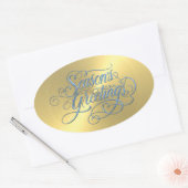 Gold Sheen Season's Greetings Sticker (Envelop)
