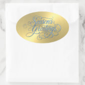 Gold Sheen Season's Greetings Sticker (Tas)