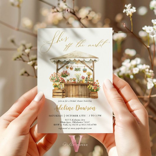 Gold She's off the Market Bridal Shower Invitation