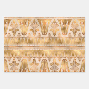 Gold Shimmer Art Deco Inpakpapier Vel