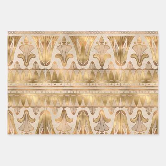 Gold Shimmer Art Deco Inpakpapier Vel (Voorkant)