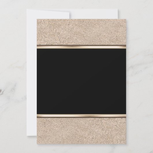 Gold Shimmer & Black Elegant Toute invitation Évén (Dos)