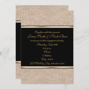 Gold Shimmer & Black Elegant Toutes Les Invitation