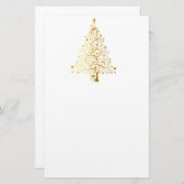 Gold Shimmer kerstboom Briefpapier (Voorkant / Achterkant)