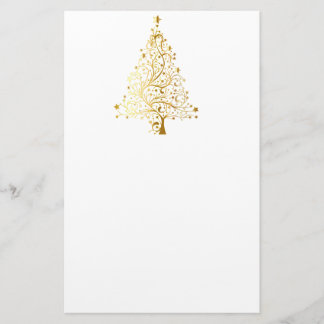 Gold Shimmer kerstboom Briefpapier
