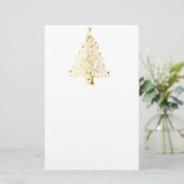 Gold Shimmer kerstboom Briefpapier (Staand voorkant)