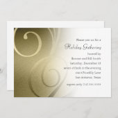 Gold Shimmer Swirl Fête Invitation (Devant / Derrière)