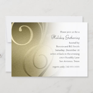 Gold Shimmer Swirl Fête Invitation
