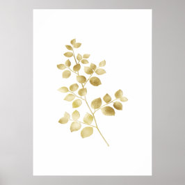 Gold Shimmery Leaves Matte Poster
