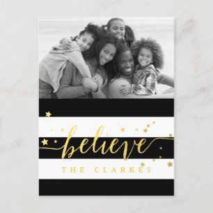 Gold Shine Believe Carte postale Holiday Photo