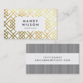 Gold Shine et White Stylo Carte de visite (Devant / Derrière)