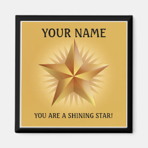 Gold Shining Star Custom Magnet Magneet