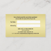 Gold Shiny Dog Paw op Black Pet Grooming Service Aanbevelingskaartje (Achterkant)