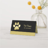 Gold Shiny Dog Paw op Black Pet Grooming Service Afsprakenkaart (Voorkant)
