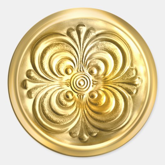 Gold Shiny Envelope Seal Ronde Sticker (Voorkant)