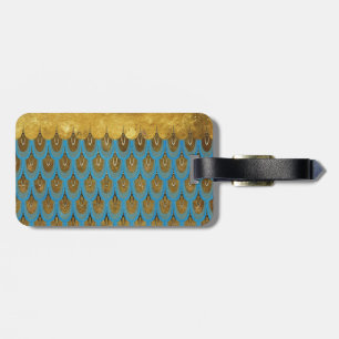 Gold Shiny Princess Mermaid Glitter Scales Bagagelabel