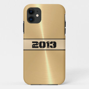 Gold Shiny Stainless Steel Metal 9 iPhone 11 Hoesje