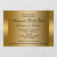 Gold Shiny Ticket Evenement Elegante Uitnodiging