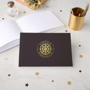 Gold Ship Wheel Helm Gastenboek