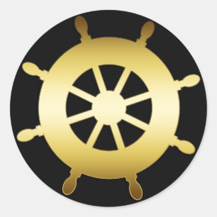 GOLD SHIP WHEEL RONDE STICKER