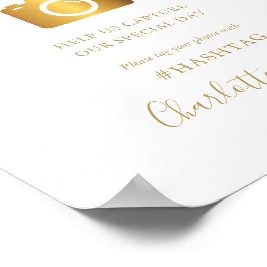Gold Signature Script Oh Snap Sign Poster (Hoek)