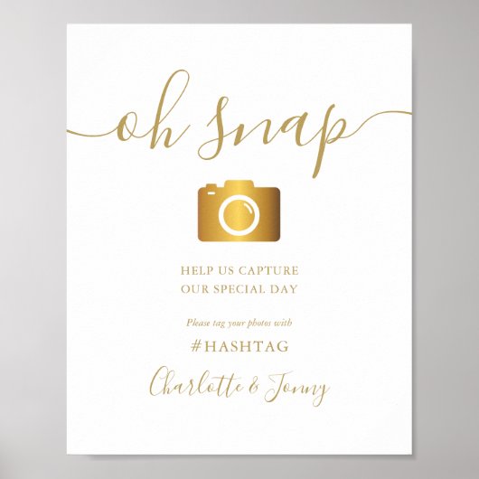 Gold Signature Script Oh Snap Sign Poster (Voorkant)
