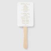 Gold Signature Script Wedding Program Handje Fan Handwaaier (Achterkant)