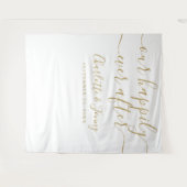 Gold Signature Script Weduwfoto Booth Backdrop Wandkleed (Voorkant (horizontaal))