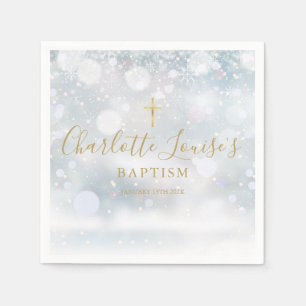 Gold Signature Script Winter Baptism Christening Servet