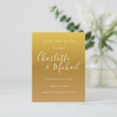 Gold Signature Wedding Enregistrer la carte Date (Debout devant)