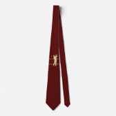 Gold Silhouette Golfer sur Maroon Cravate rouge (Devant)