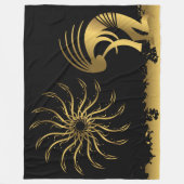 Gold Silhouette Kokopelli Fleece Blanket (Voorkant)