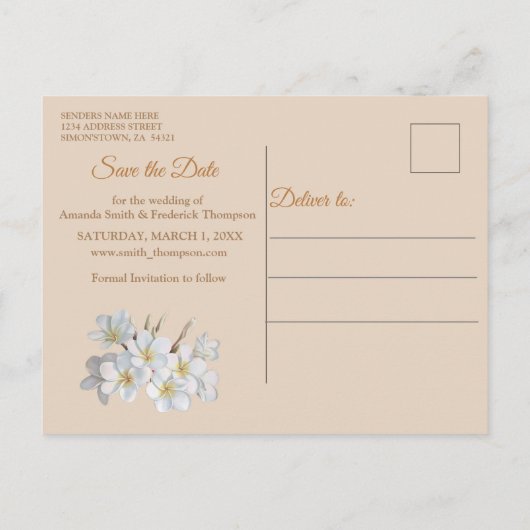 Gold Silk- en artikelparels opslaan datum Aankondigingskaart (Achterkant)