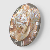 Gold Silk Moderne Roos Art Dream Grote Klok (Hoek)