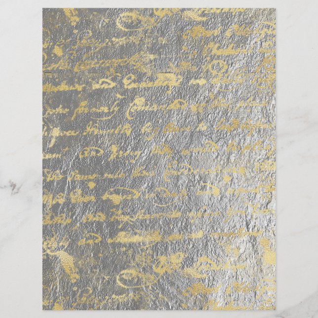 Gold Silver 2 Sided Old Handwrite-scrapbook (Voorkant)