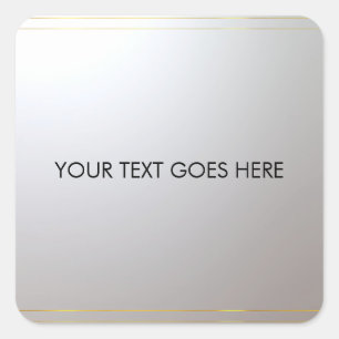 Gold Silver-add Jouw tekst hier boven aanpassen Vierkante Sticker