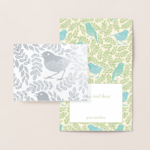 Gold Silver BIRD- en LEAF-patroon Folie Kaarten