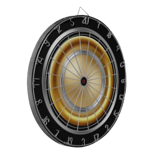 Gold, Silver & Black Dartbord (Voorkant Links)